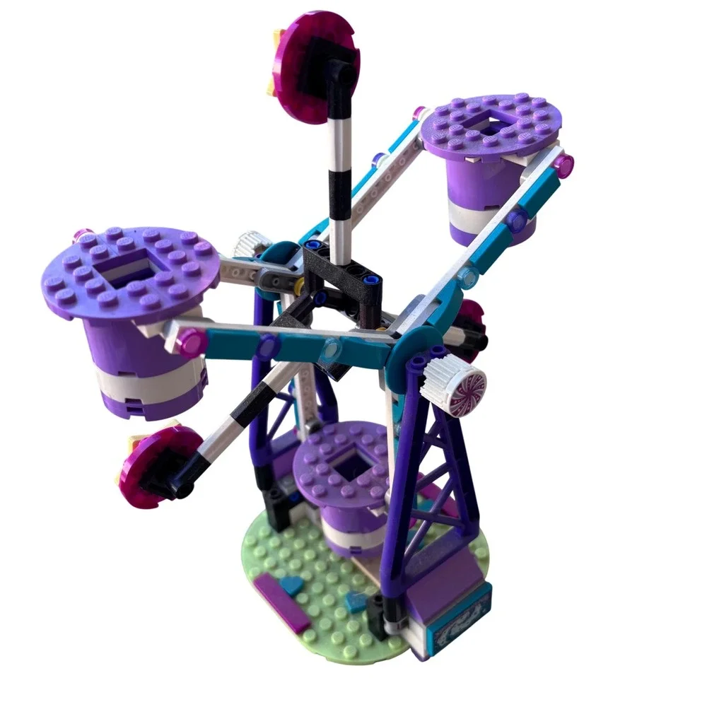 LEGO Friends Magical Funfair 41688 41689 Kids Purple Ferris Wheel Caravan Used